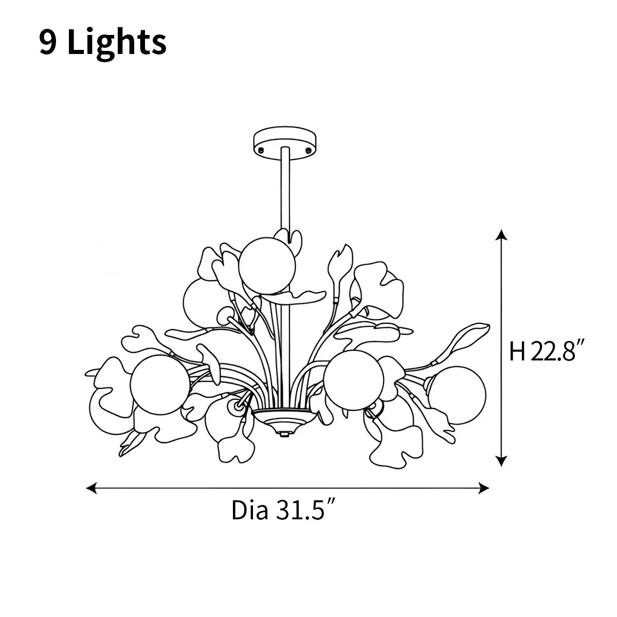 Thalassa Gingko Chandelier for Living Room