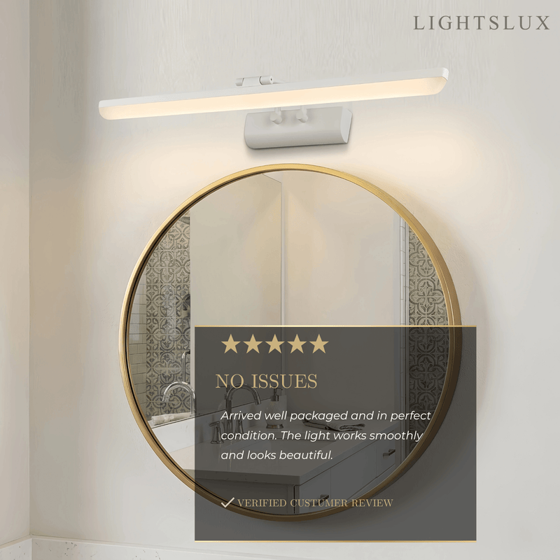 Arcato Modern White Vanity Light - Rectangular