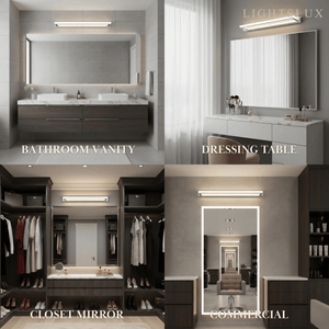 Arcato Modern Waterproof Vanity Light for Bathroom – White Acrylic & Metal Fixture