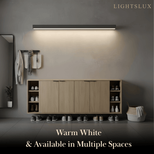 Minimalist Rectangular Vanity Light Black Metal/Acrylic for Bathroom/Bedroom