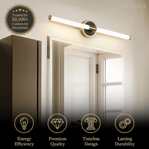Arcato Minimalist Stick Vanity Wall Lamp – Mirror Front for Bathroom