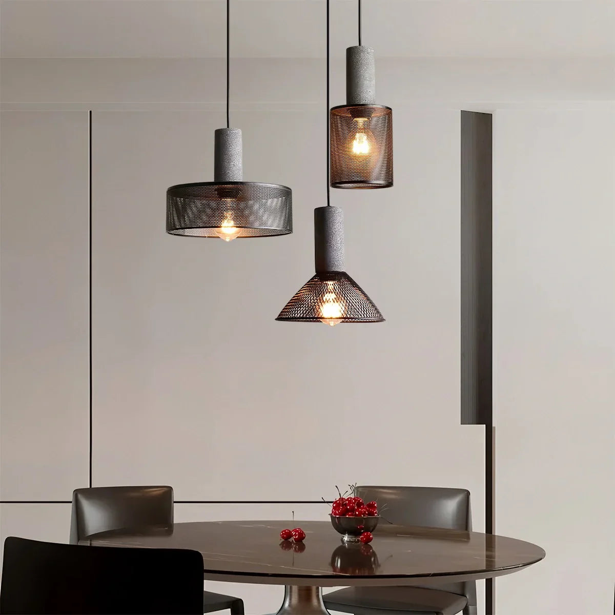 Metal Openwor，metalwork pendant，Concrete Industry Pendan Lamp