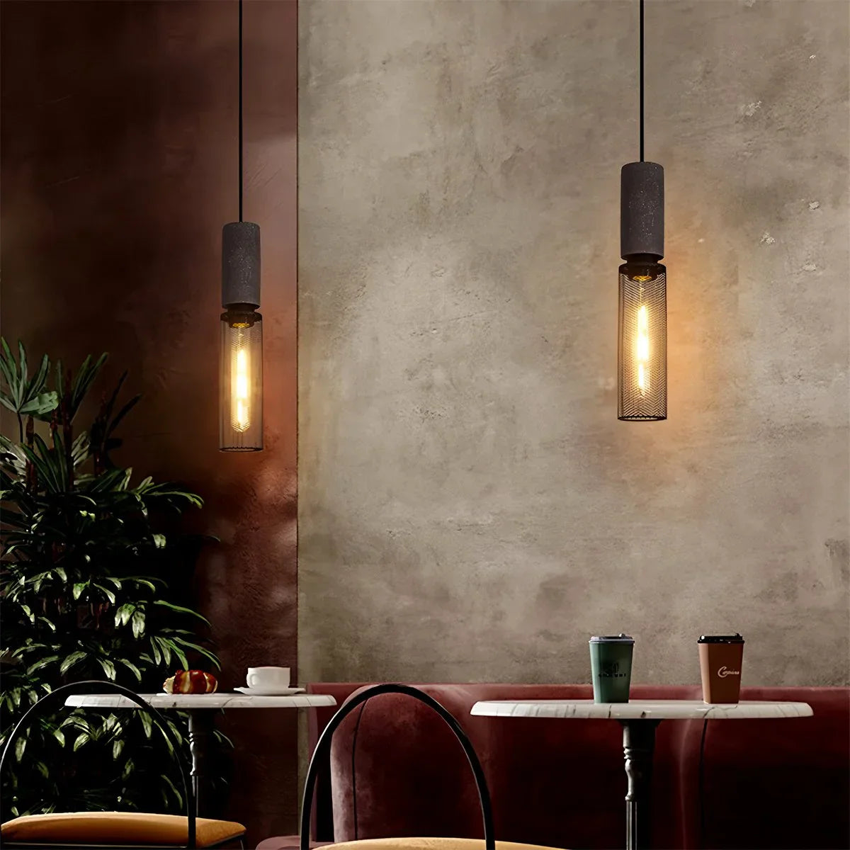 Concrete Industry Pendant Lamp，Metal Openwor,metalwork pendant