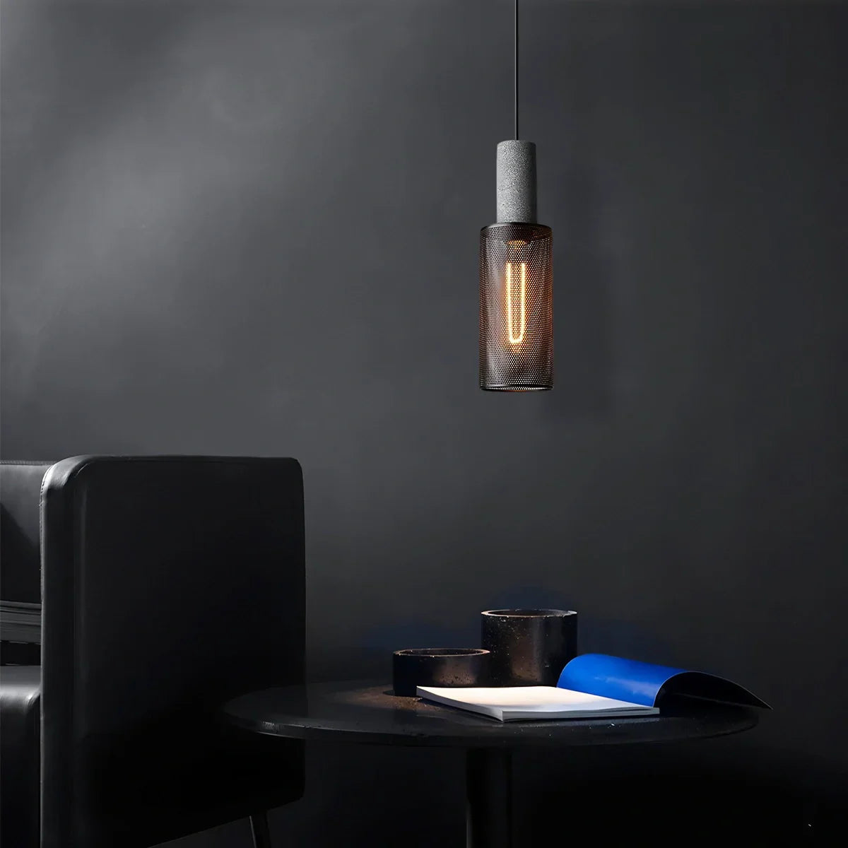 Concrete Industry Pendant Lamp，Metal Openwor,metalwork pendant