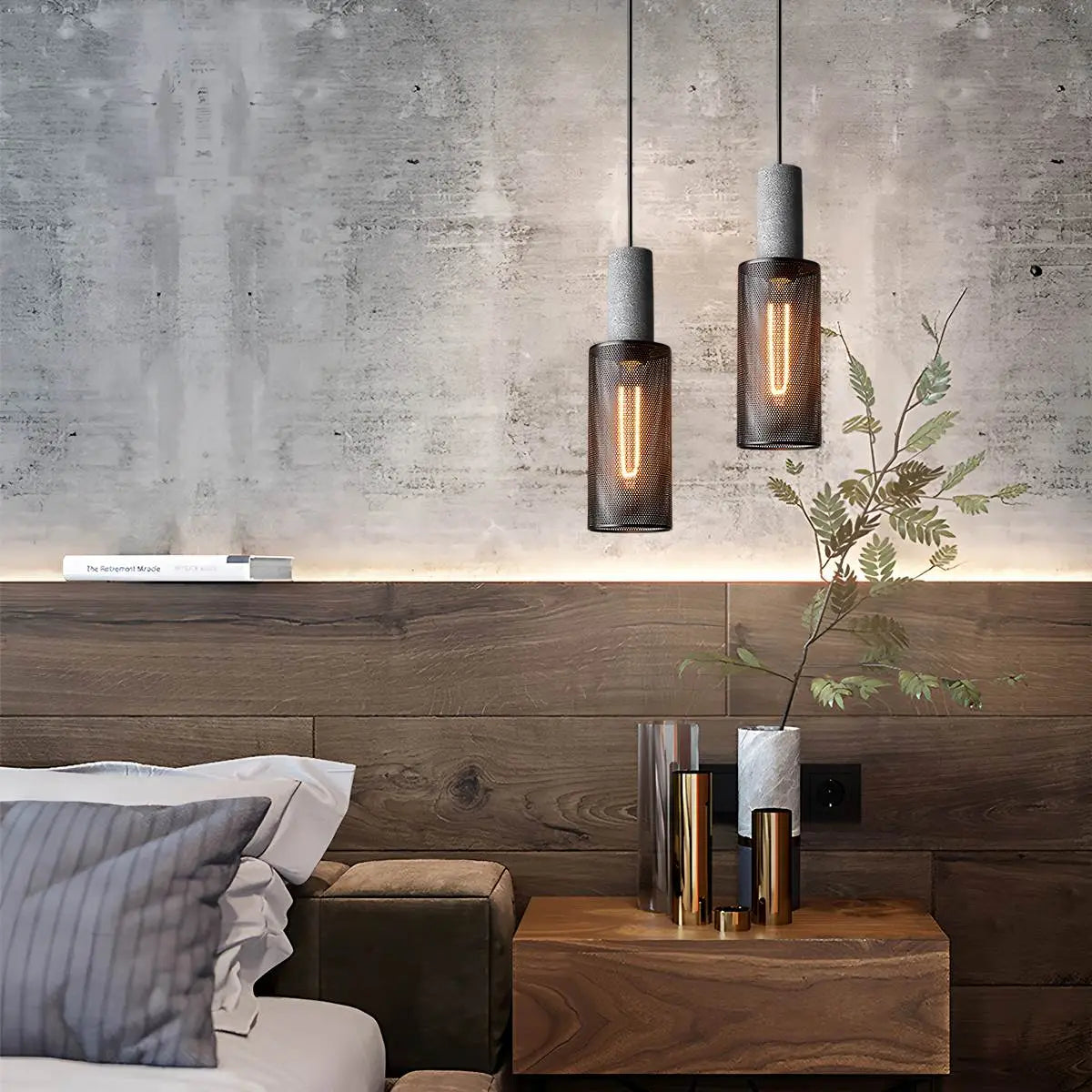 Concrete Industry Pendant Lamp，Metal Openwor,metalwork pendant