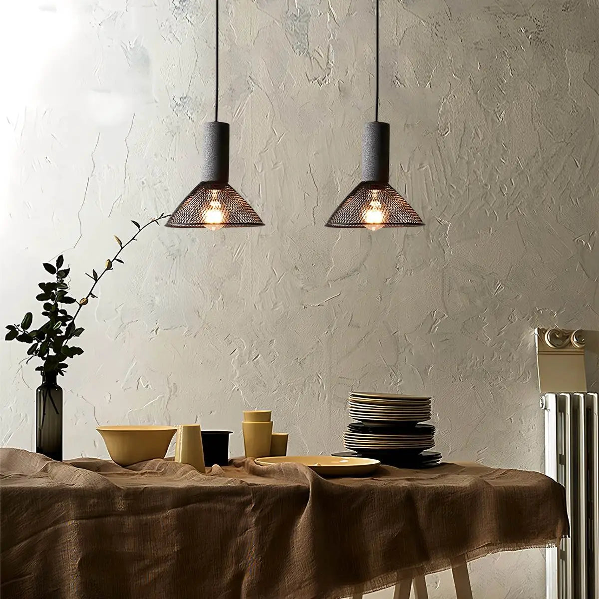 Concrete Industry Pendant Lamp，Metal Openwor,metalwork pendant