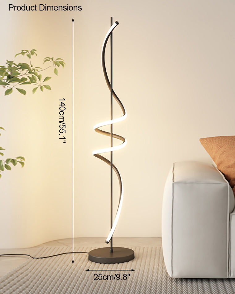 Olverai Dimmable Spiral Floor Lamp
