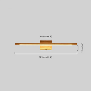 Minimalist Wood & Acrylic Wall Lamp - Dimensions