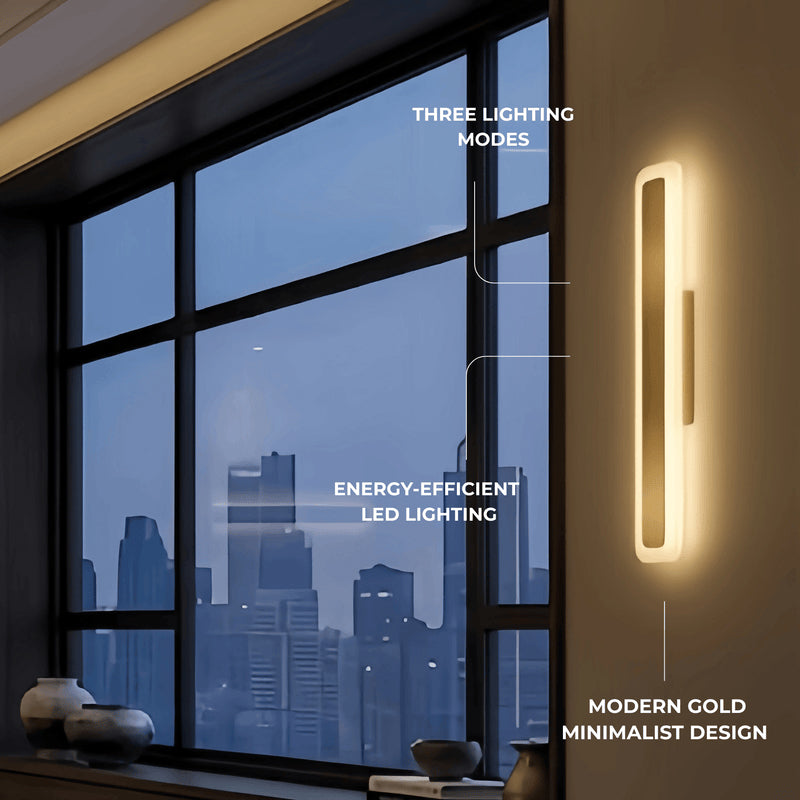 OLVERAI Calista Gold Rectangular LED Vanity Light