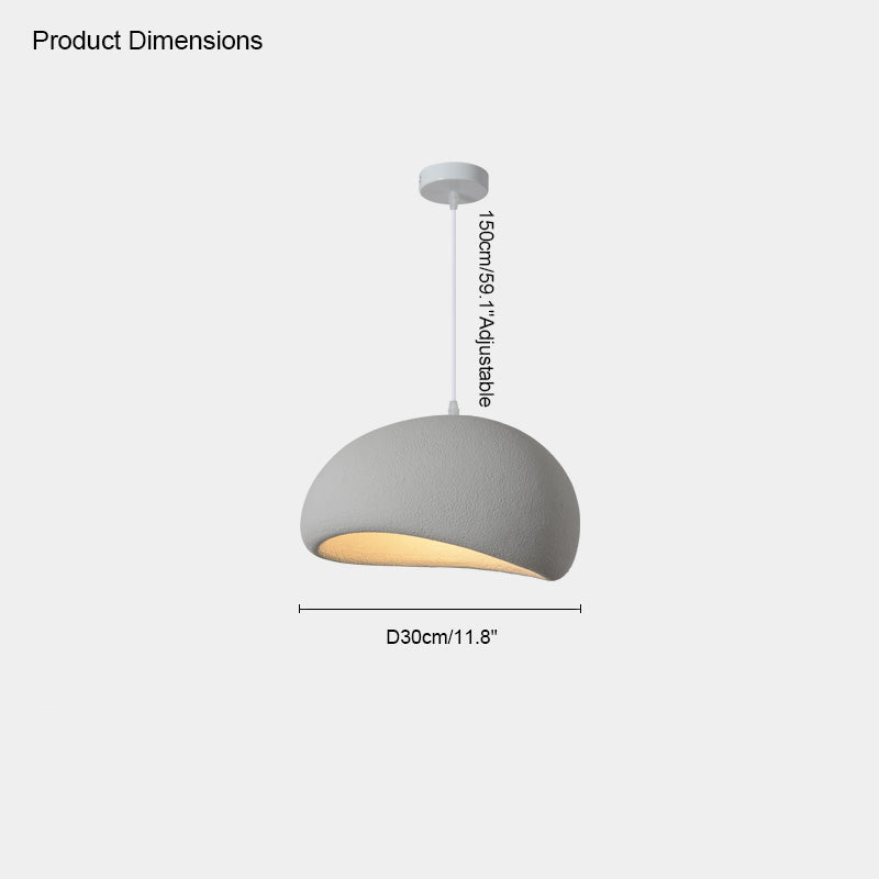 grey dome resin pendant, Ø11.8 in