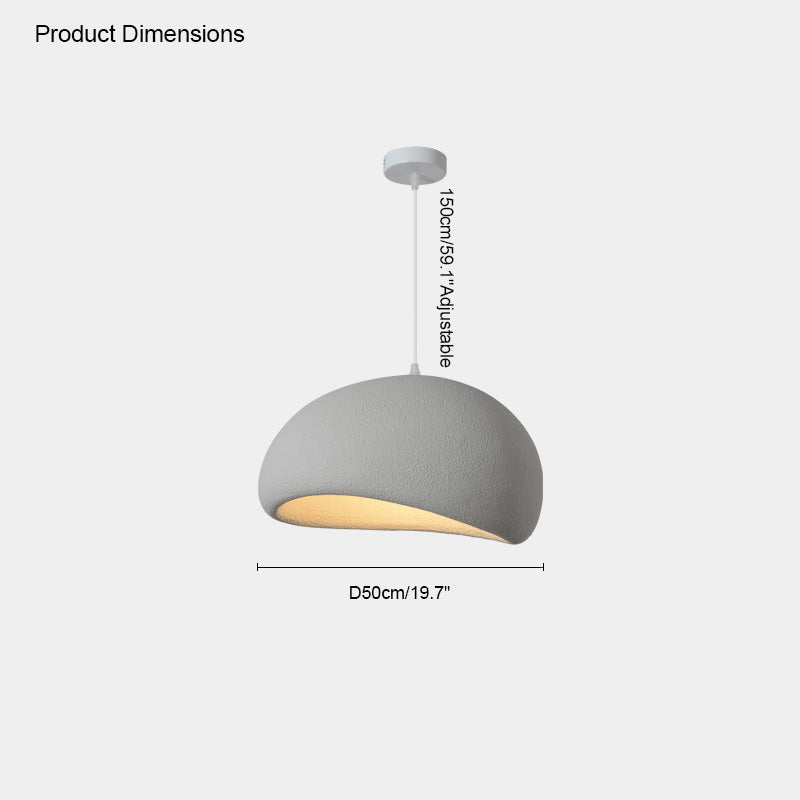 grey asymmetric resin pendant, Ø19.7 in