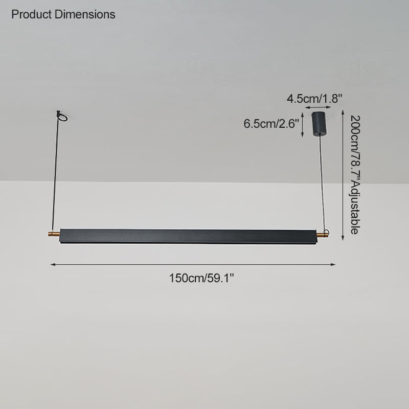 Olverai Black Linear Pendant Light
