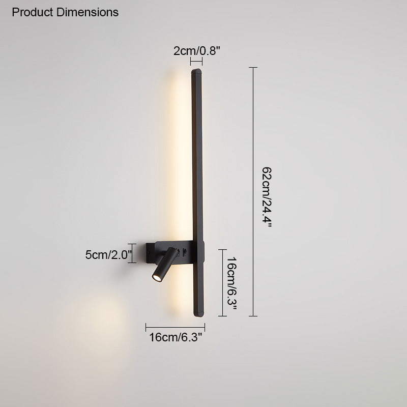 Olverai Switchable Long Linear Wall Sconce with Spotlight