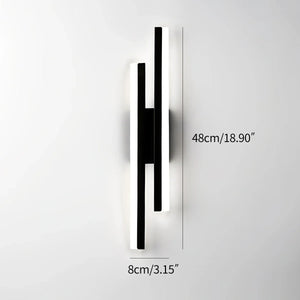 Alana Minimalist H-Shaped Wall Lamp Black Right 48cm / 18.90“
