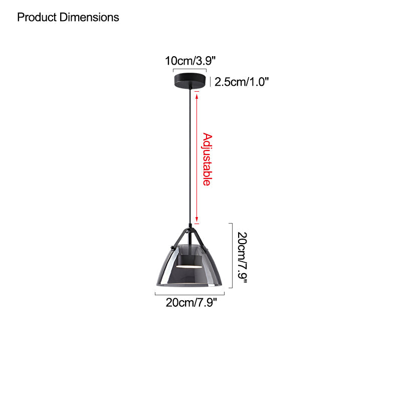 Olverai 3 Light Smoked Glass Pendant Light