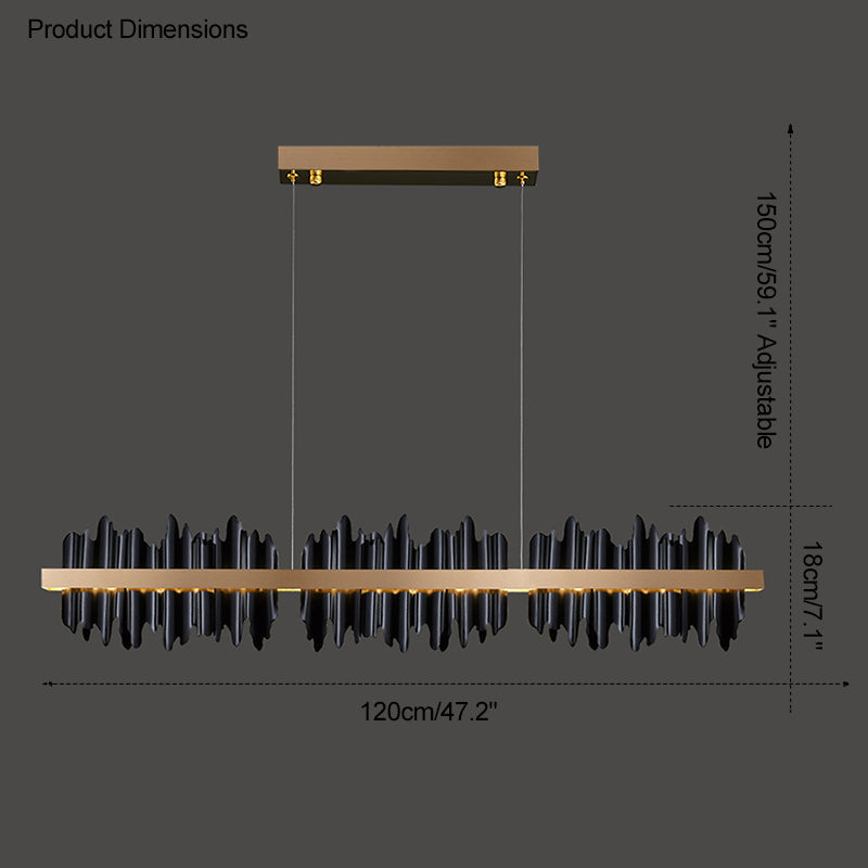Olverai Iceberg Black Gold Linear Chandelie