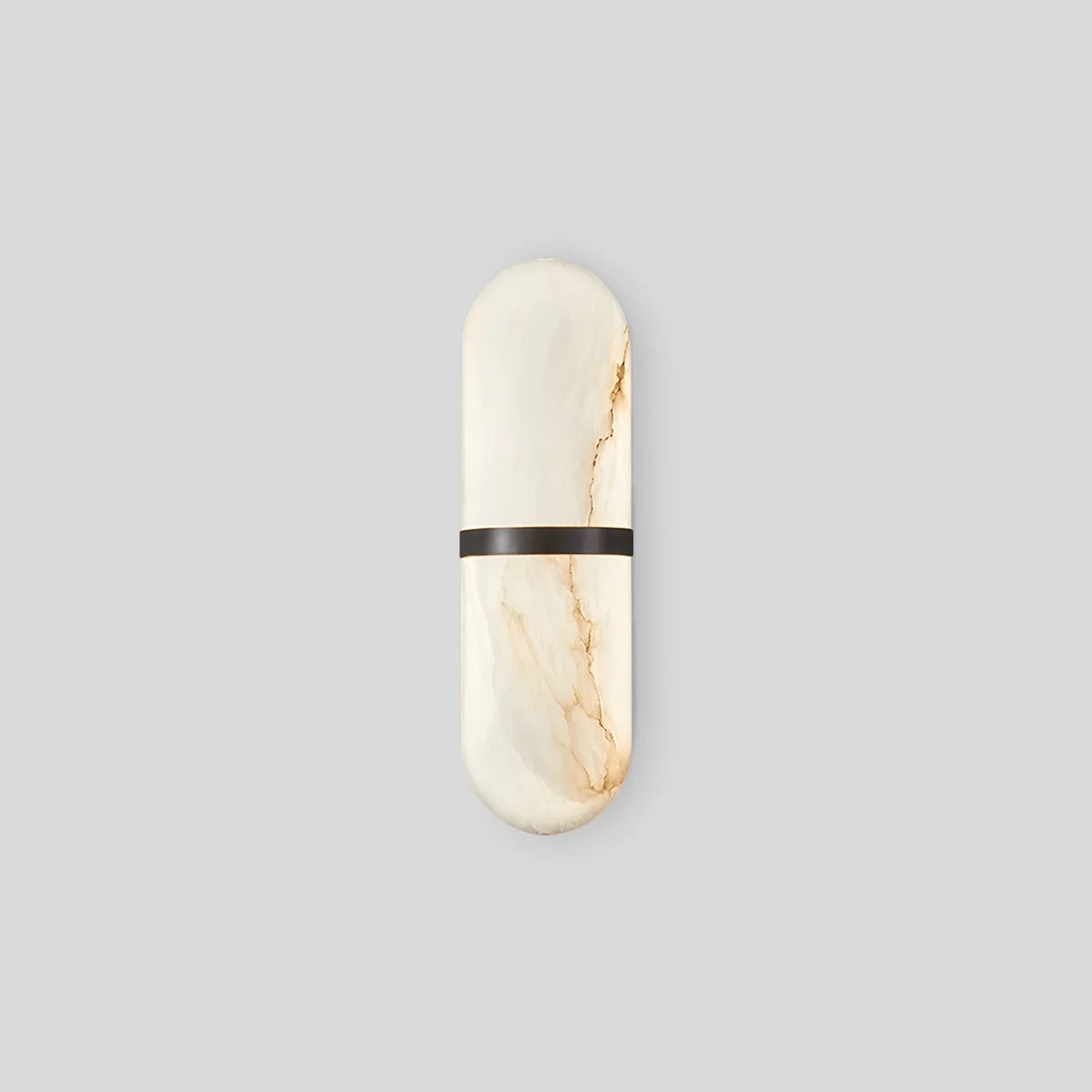 All copper natural marble wall lamp Black