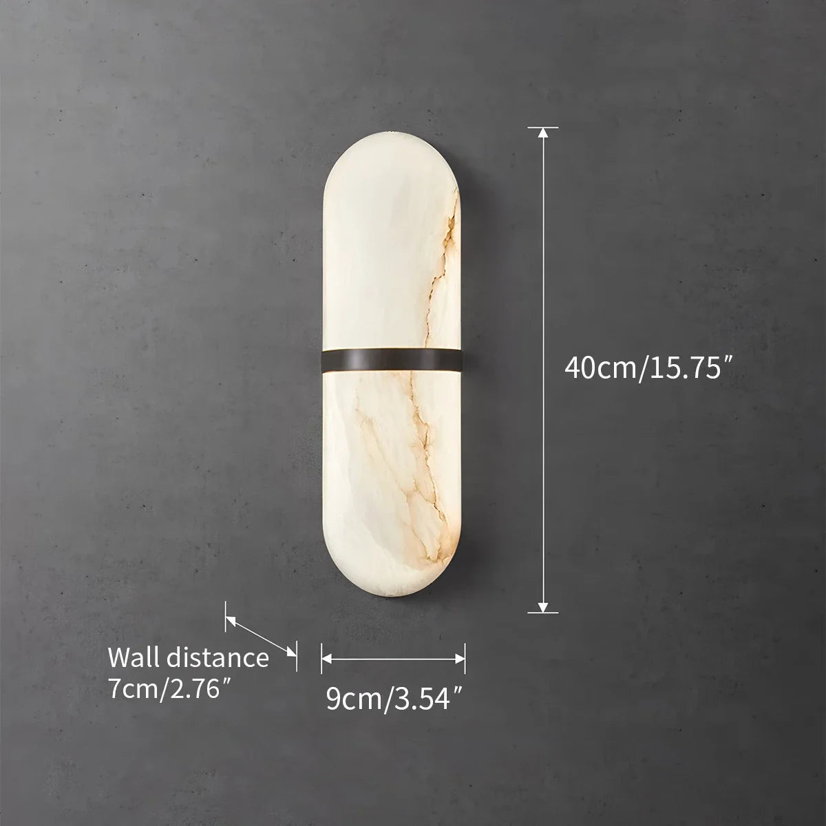 All copper natural marble wall lamp