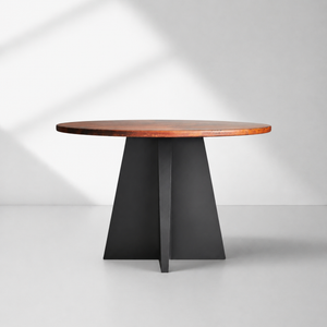 Olverai Varex Hand-Hammered Metal Round Dining Table