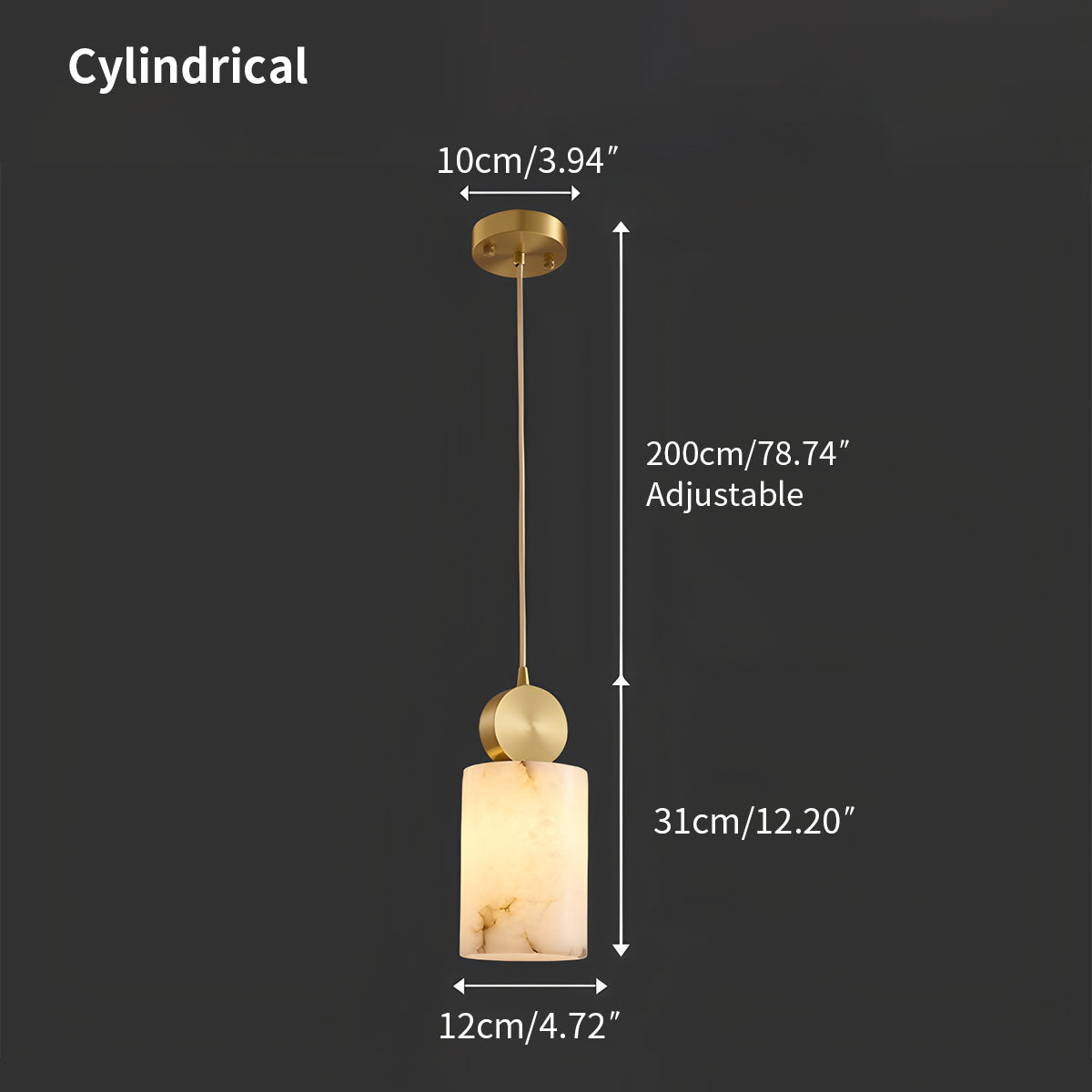 All Copper Geometric Spanish Alabaster Pendant Light