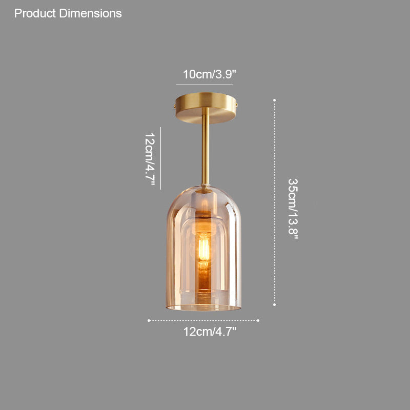 Olverai Smoked/Amber Blown Glass Pendant Light