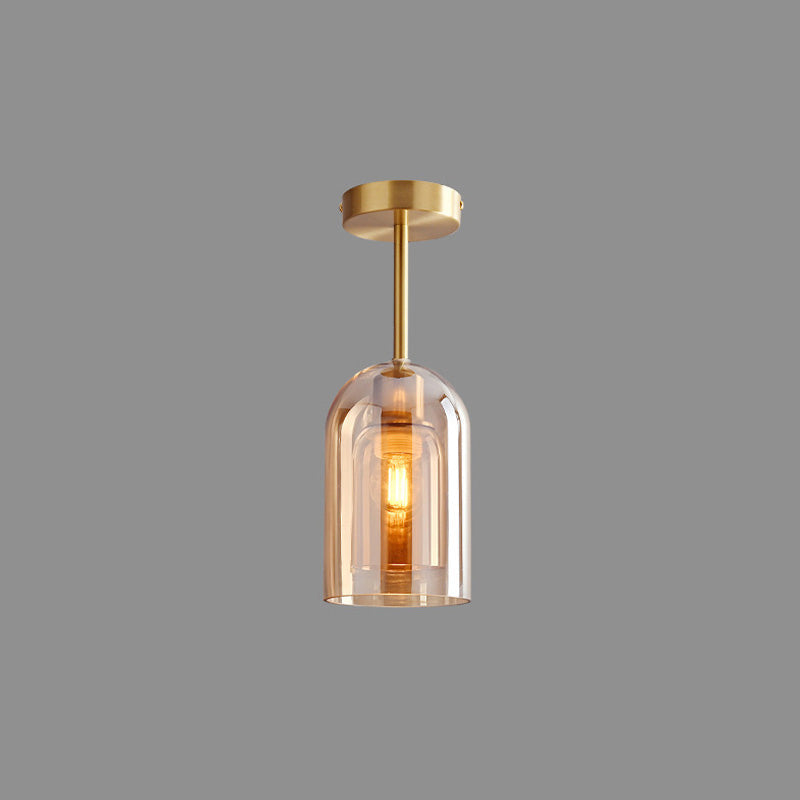 Olverai Smoked/Amber Blown Glass Pendant Light