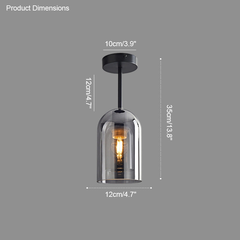 Olverai Smoked/Amber Blown Glass Pendant Light