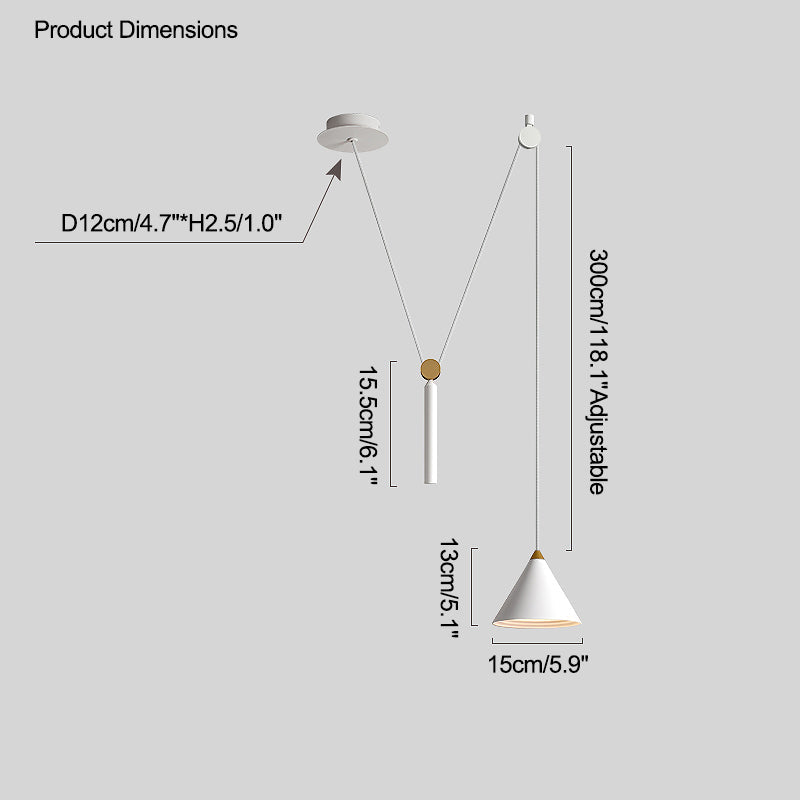 OlveraiCone Counterweight Pulley Swag Pendant Lamp
