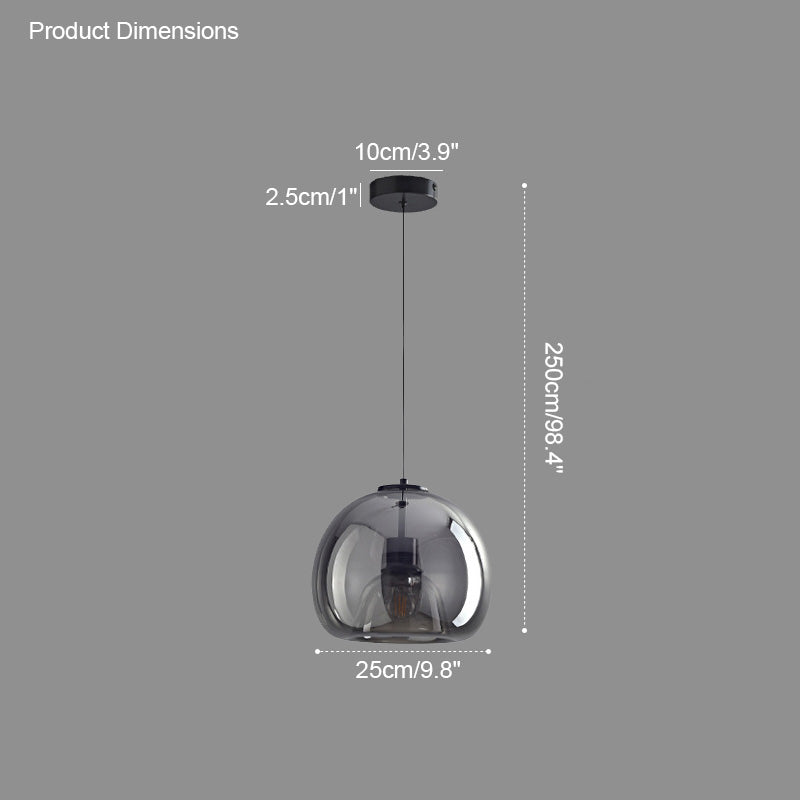 Olverai Smoked/Amber Blown Glass Pendant Light