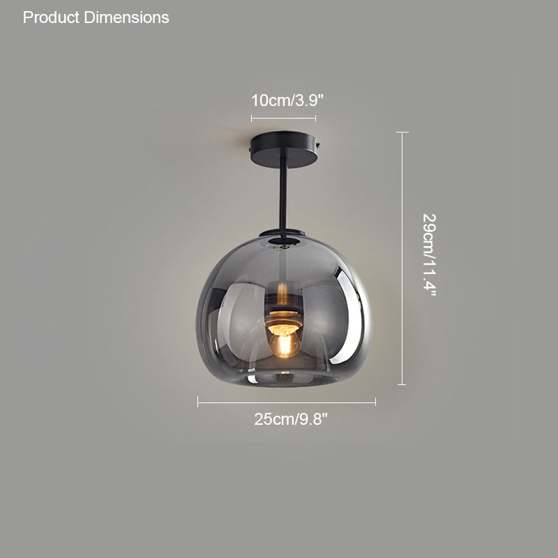 Olverai Smoked/Amber Blown Glass Pendant Light