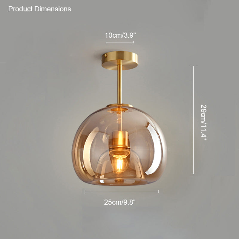 Olverai Smoked/Amber Blown Glass Pendant Light