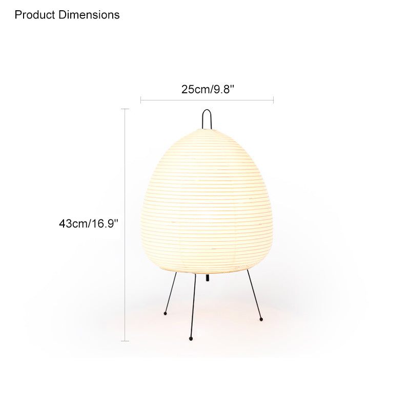 Olverai Japanese Tripod Paper Lantern Table Lamp