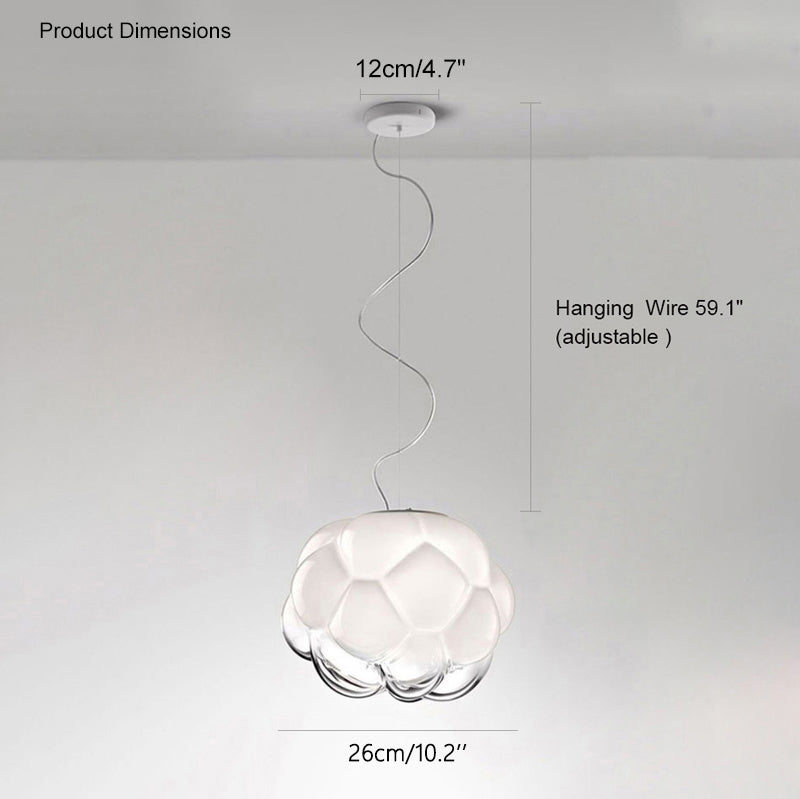 Olverai Cloud Milk Blown Glass Ceiling Light