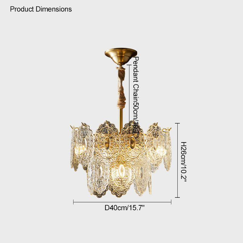 Olverai Tiered Textured Glass Chandelier