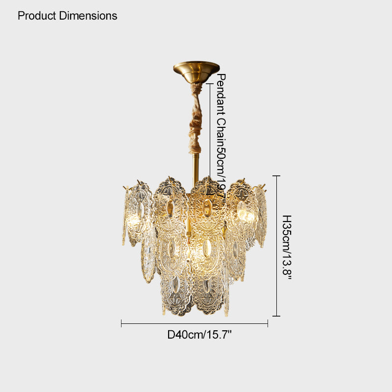 Olverai Tiered Textured Glass Chandelier