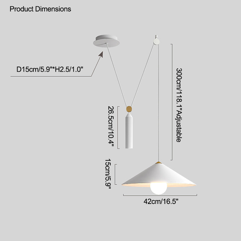 OlveraiCone Counterweight Pulley Swag Pendant Lamp
