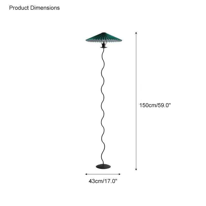 Olverai Pleated Squiggle Floor Lamp