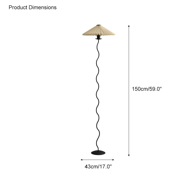 Olverai Pleated Squiggle Floor Lamp