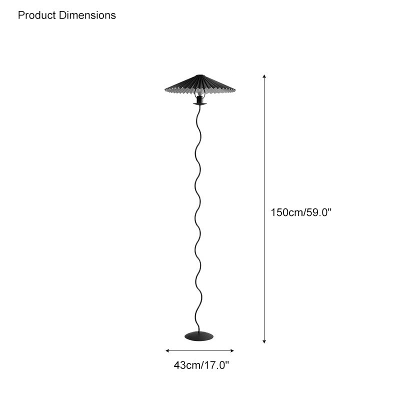 Olverai Pleated Squiggle Floor Lamp