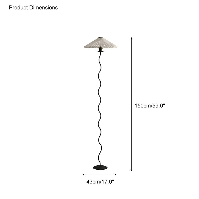 Olverai Pleated Squiggle Floor Lamp