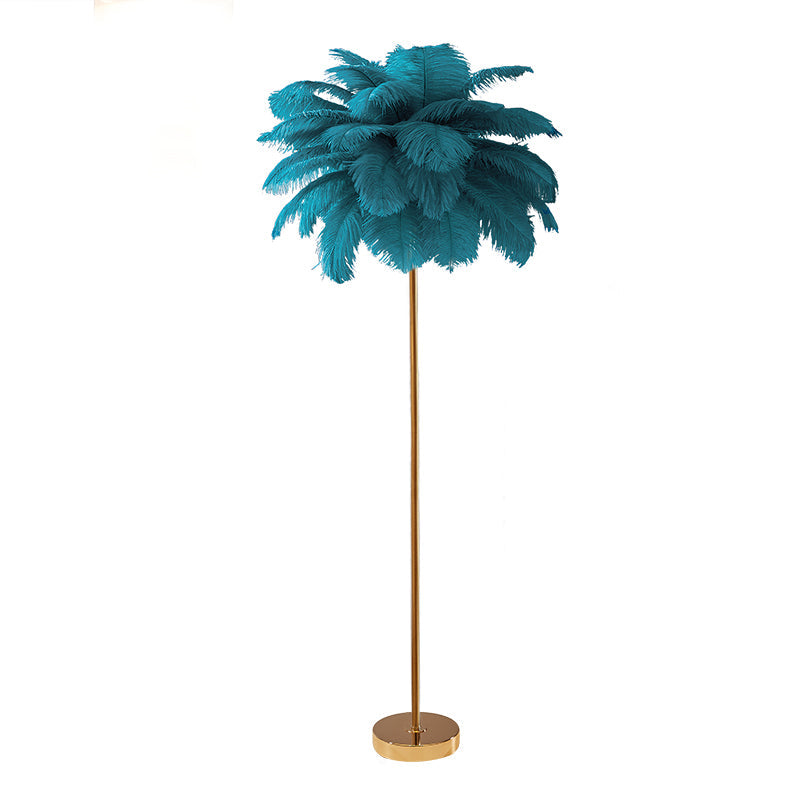 Olverai Feather Palm Tree Floor Lamp with Tray
