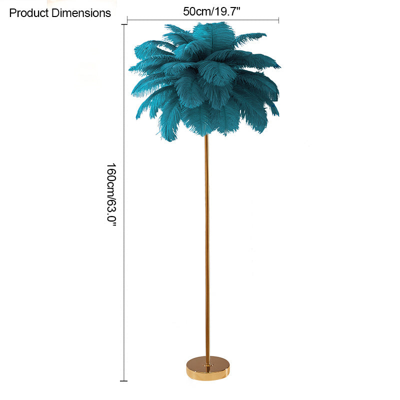 Olverai Feather Palm Tree Floor Lamp with Tray