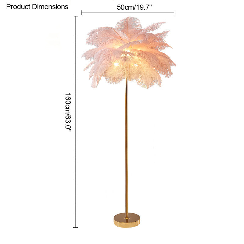 Olverai Feather Palm Tree Floor Lamp with Tray