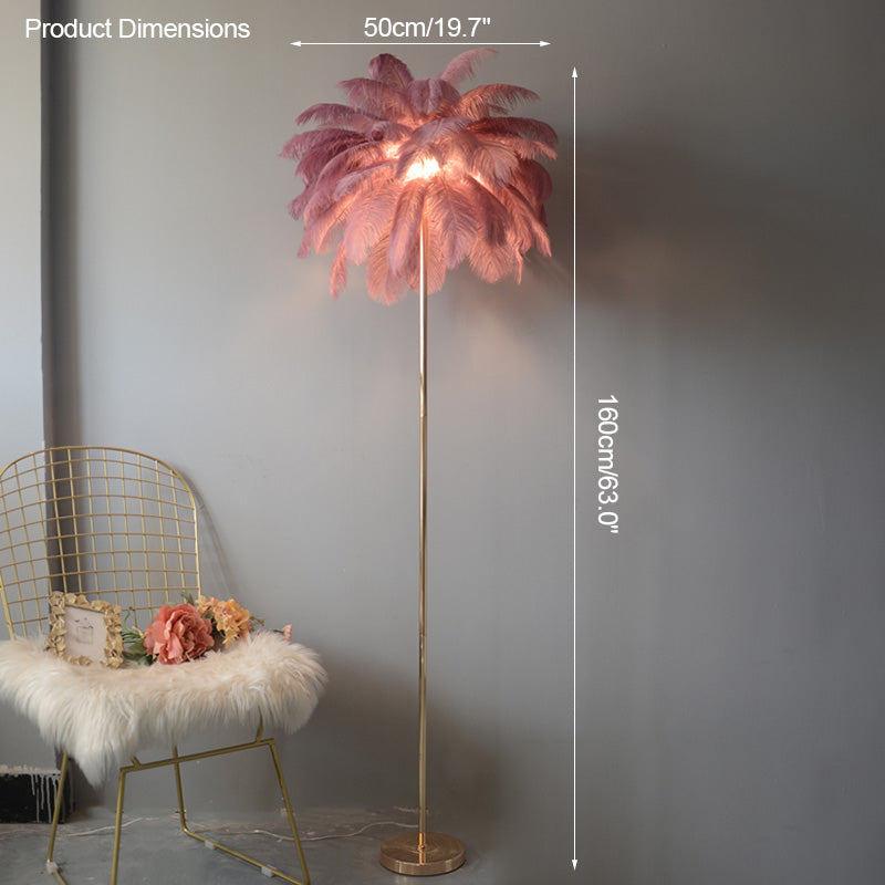 Olverai Feather Palm Tree Floor Lamp with Tray