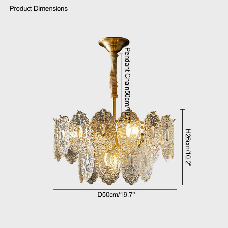 Olverai Tiered Textured Glass Chandelier