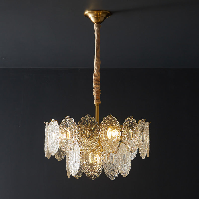 Olverai Tiered Textured Glass Chandelier