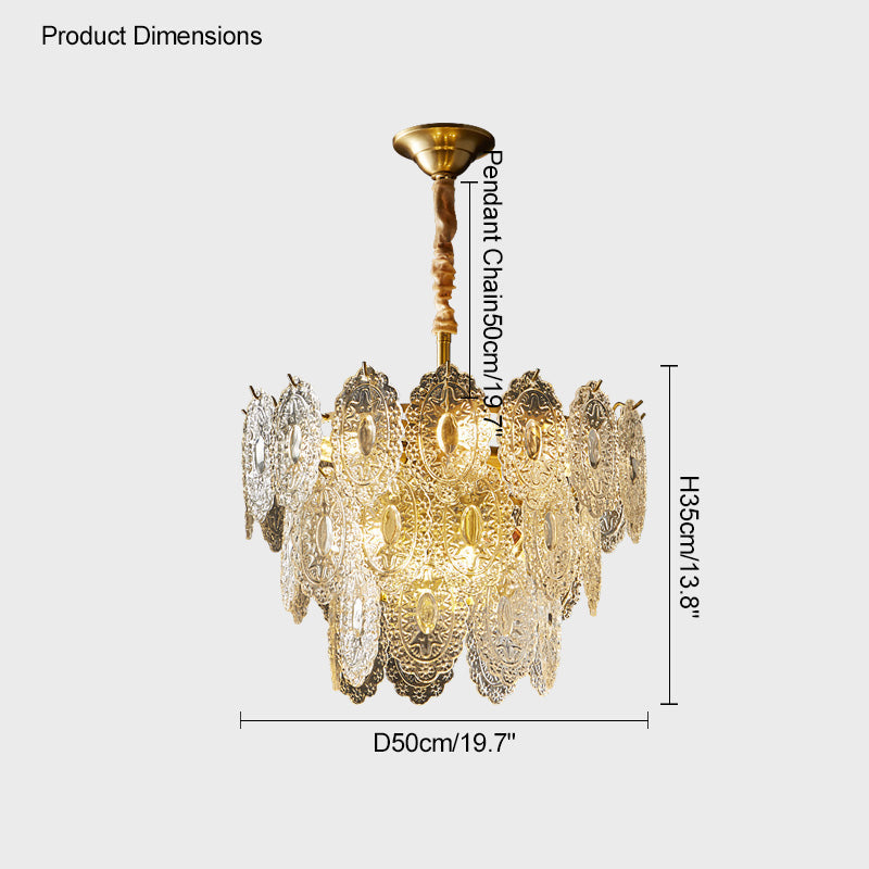 Olverai Tiered Textured Glass Chandelier