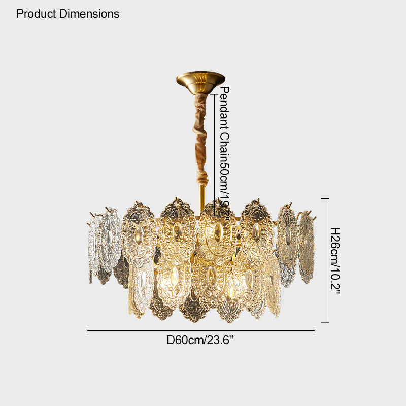 Olverai Tiered Textured Glass Chandelier