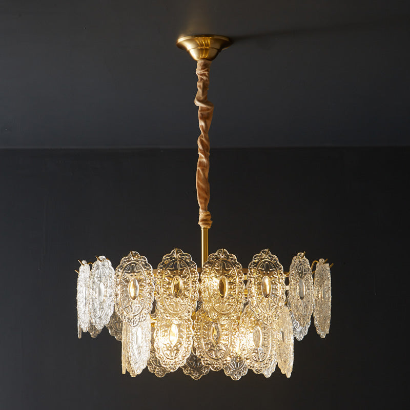 Olverai Tiered Textured Glass Chandelier
