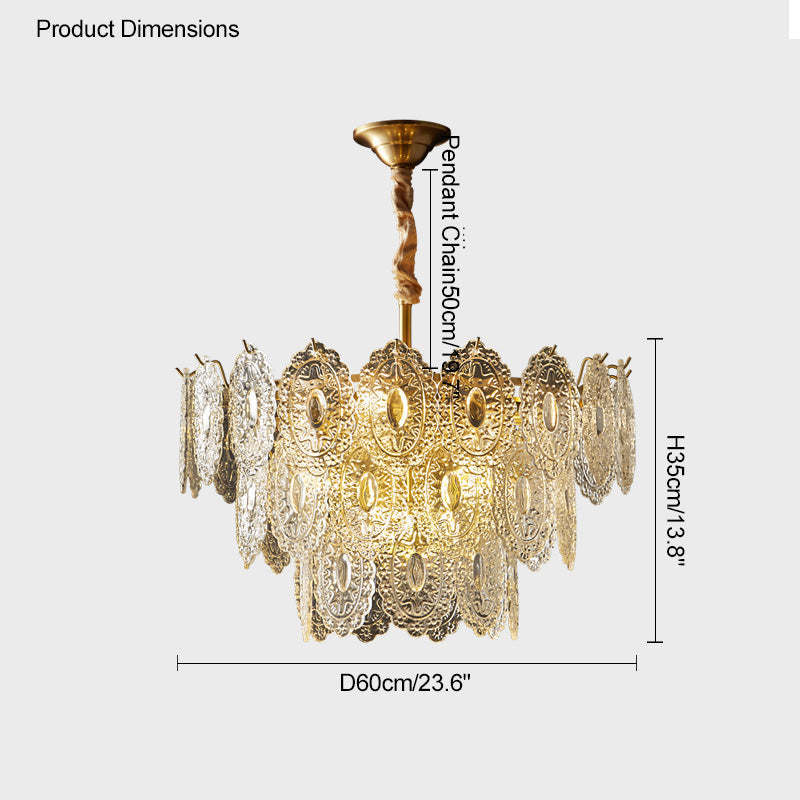Olverai Tiered Textured Glass Chandelier